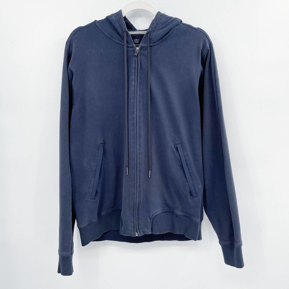 Mack Weldon Ace Full Zip Hoodie Sweatshirt Blue Size L Long Sleeve Cotton